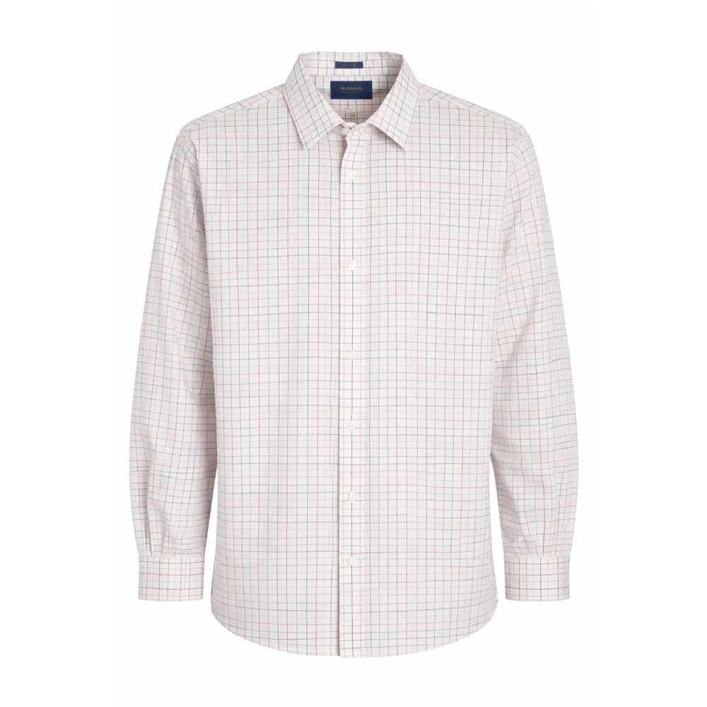 Fairlane Men's XL Window Pane Pink Gray Plaid Long Sleeve Button Down Shirt